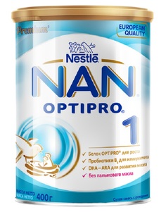 NAN® 1 Optipro Сухая молочная смесь для роста, иммунитета и развития мозга с рождения, 400гр