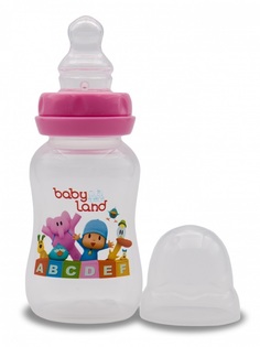 Бутылочка для кормления Baby Land ортодонтическая с узким горлышком и силиконовой соской (цвета в ассорт.), 150мл Apollo