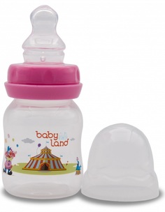 Бутылочка для кормления Baby Land ортодонтическая с узким горлышком и силиконовой соской (цвета в ассорт.), 80мл Apollo