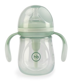 Бутылочка антиколиковая Happy Baby Olive с ручками и силиконовой соской, 180мл