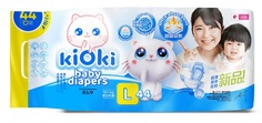 Детские подгузники KIOKI L (12+кг) на липучках, 44шт.