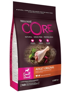 Сухой корм Wellness CORE &quot;Индейка с курицей&quot; для взрослых собак мелких пород, 5кг Cor.E