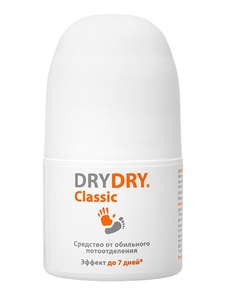 Дезодорант-антиперспирант DRY DRY Classic от обильного потоотделения, роликовый, 35мл