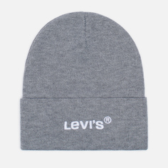 Шапка Levis Wordmark Beanie, цвет серый