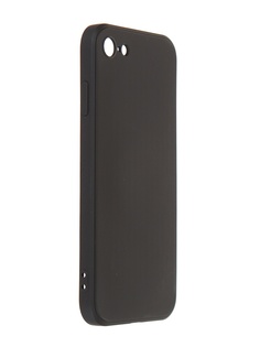 Чехол DF для APPLE iPhone 7 / 8 / SE 2020 Silicone с микрофиброй Black iOriginal-08