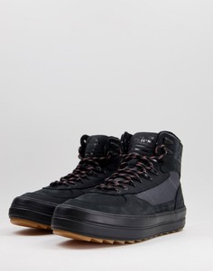Кожаные горные ботинки черного и серого цвета ellesse alzano-Черный цвет