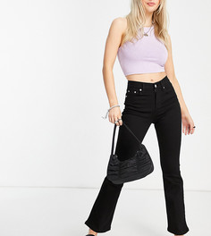 Расклешенные моделирующие джинсы черного цвета с завышенной талией ASOS DESIGN Petite-Черный цвет