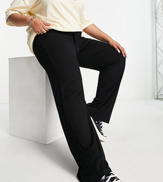 Черные широкие брюки со шнурком на поясе Yours-Черный цвет