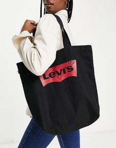 Черная сумка-тоут с логотипом Levis-Черный цвет