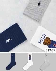 3 пары носков разных цветов Polo Ralph Lauren-Разноцветный
