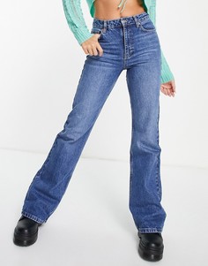 Синие выбеленные джинсы клеш в стиле 90-х из смесового переработанного хлопка Topshop-Голубой