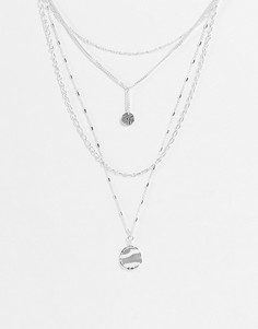 Серебристое ярусное ожерелье-цепочка Accessorize-Серебряный