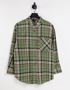 Рубашка в стиле oversized в зеленую клетку New Look-Зеленый цвет