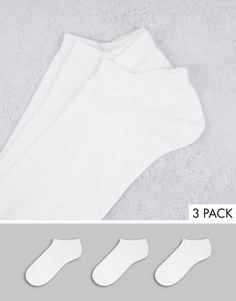 Набор из 3 пар низких белых носков из органического хлопка Topshop-Белый