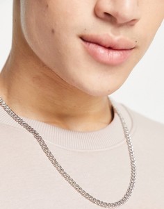 Серебристое ожерелье плоской формы Topman-Серебряный