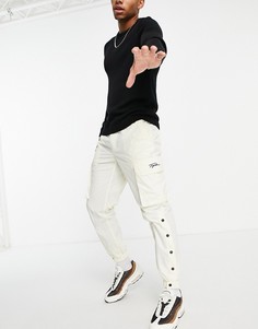 Светлые брюки карго с логотипом Topman-Белый
