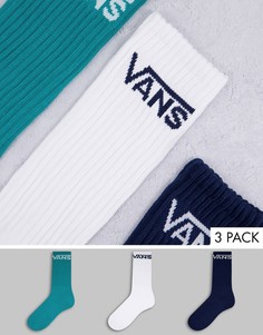 Набор из 3 пар синих разноцветных носков Vans Classic-Голубой