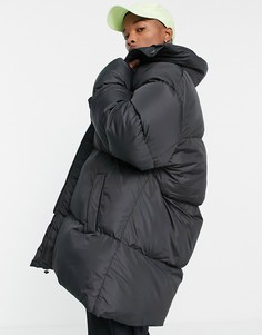 Черная удлиненная куртка-пуховик в стиле oversized ASOS DESIGN-Черный цвет