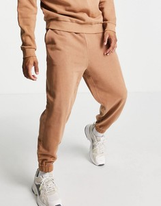 Коричневые выбеленные джоггеры в стиле oversized от комплекта ASOS DESIGN-Коричневый цвет