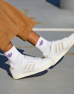 Белые кроссовки в стиле 80-х с тремя полосками adidas Originals Continental-Белый