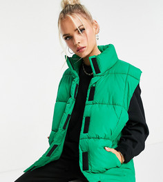 Зеленый жилет-пуховик ASOS DESIGN Petite-Зеленый цвет