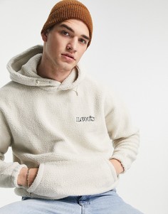 Бежевый худи из искусственного меха с логотипом Levis-Светло-бежевый цвет