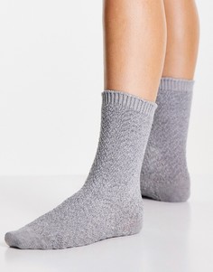 Уютные носки из синели серого меланжевого цвета Jonathan Aston-Серый