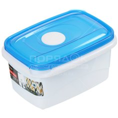 Контейнер пищевой пластик, 0.6 л, голубой, прямоугольный, Plast team, Micro Top Box, PT1541ГПР-20РN