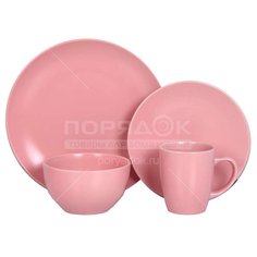 Сервиз столовый керамика, 16 пр, на 4 персоны, CDS16p, розовый