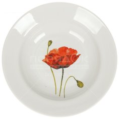 Тарелка суповая, керамика, 20 см, Идиллия Алый мак, Добрушский фарфоровый завод, 5С0020
