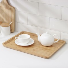 Блюдо для подачи доляна striata, 40×30×2 см, бамбук