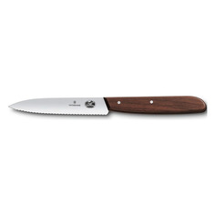Нож кухонный Victorinox Rosewood, для чистки овощей и фруктов, 100мм, заточка серрейтор, стальной, дерево [5.0730]