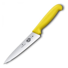 Нож кухонный Victorinox Fibrox (5.2008.15) стальной разделочный для мяса лезв.151мм прямая заточка ж