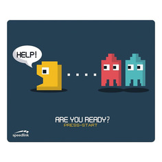 Коврик для мыши Speedlink Vinpad Retro-design press-start, Small, синий/рисунок [sl-620702-retro] Noname