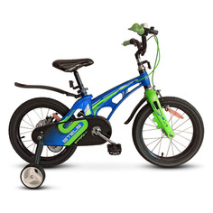 Велосипед STELS Galaxy 14 V010 городской (детский), рама 8.4", колеса 14", синий/зеленый, 8кг [lu088559]