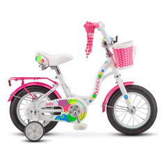 Велосипед STELS Jolly 12 V010 городской (детский), рама 8", колеса 12", белый/розовый, 9.55кг [lu084745]