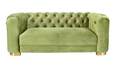 Диван двухместный велюровый оливковый (garda decor) зеленый 188x75x93 см.