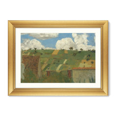 Репродукция картины в раме landscape of the ile-de-france 1894г. (картины в квартиру) зеленый 61x81 см.