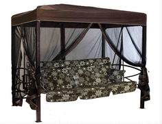 Качели -шатер 3-х местные монреаль коричневые (bigarden) коричневый 160x220x216 см.