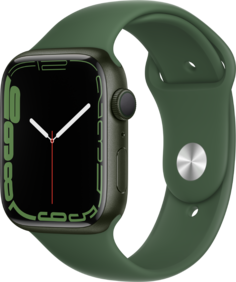 Умные часы Apple Watch Series 7, 45 мм, корпус из алюминия, спортивный ремешок (зеленый)