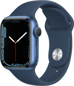 Умные часы Apple Watch Series 7, 41 мм, корпус из алюминия, спортивный ремешок (синий)