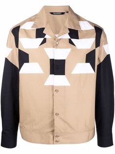 Neil Barrett куртка-рубашка с геометричным принтом