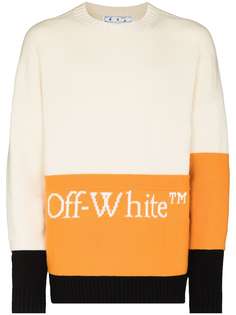 Off-White джемпер вязки интарсия с логотипом