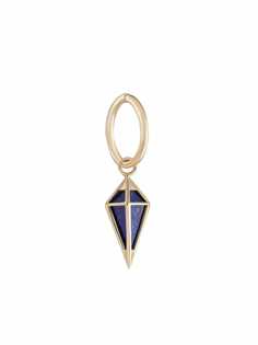 Metier by Tom Foolery 9kt yellow gold Lapis Lazuli pendulum plaque clicker single hoop