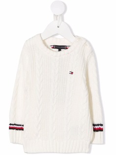 Tommy Hilfiger Junior джемпер фактурной вязки с логотипом