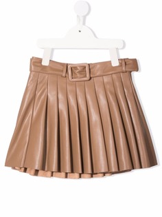 Miss Grant Kids плиссированная юбка из искусственной кожи