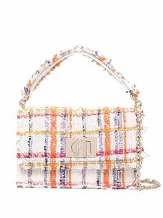 Furla твидовая сумка-тоут с бахромой