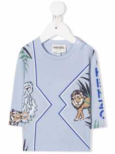Kenzo Kids футболка с длинными рукавами и принтом