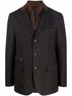 Corneliani многослойный пиджак в ломаную клетку