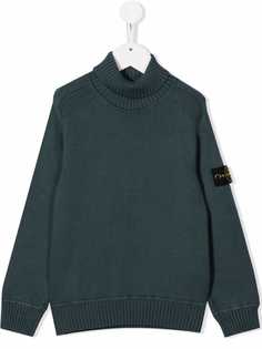 Stone Island Junior джемпер с высоким воротником и нашивкой-логотипом